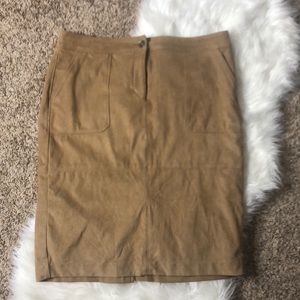 Camel colored suede skirt